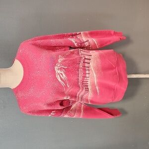 Vintage 90's Snowmass Colorado puffy mountain scene hot pink sweatshirt